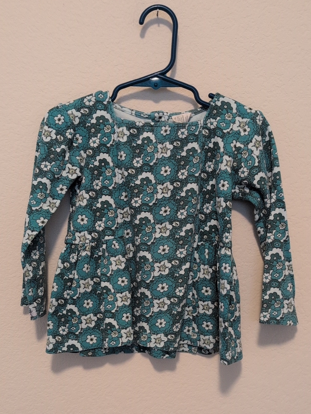 kate quinn Teal Floral Long Sleeve Top